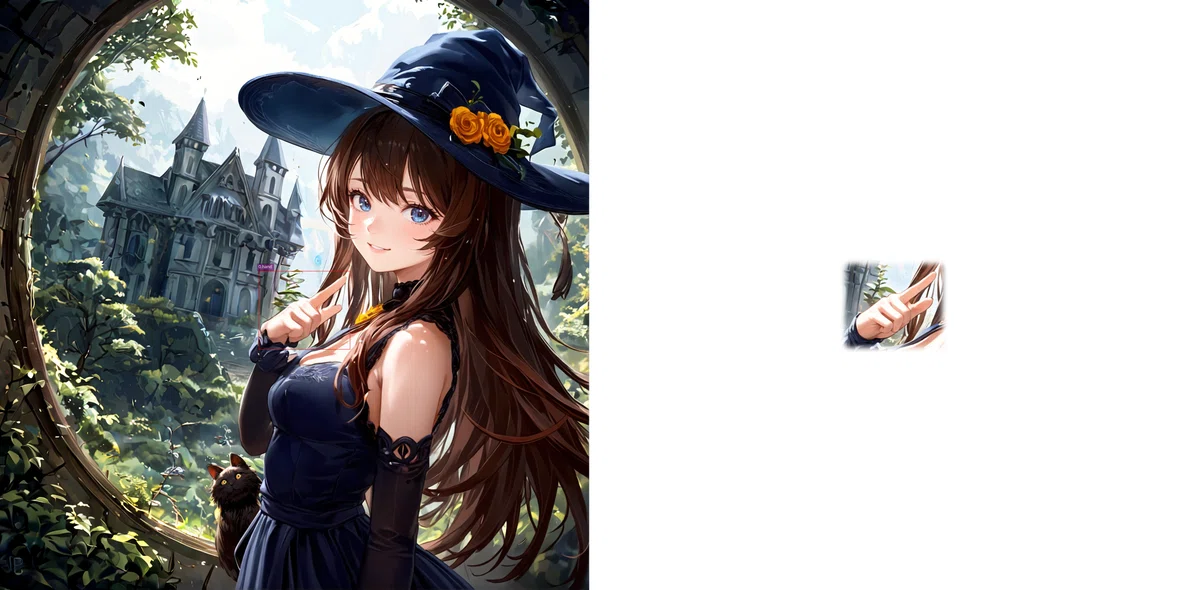 Illustration with hand detected and retouched