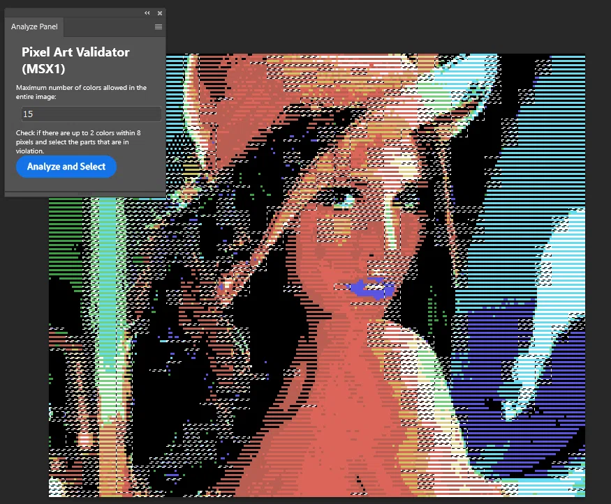 MSX1ドット絵作業用にPhotoshop用の簡単なツールを作ったので公開し
