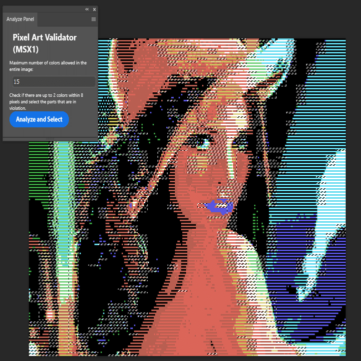 MSX1ドット絵作業用にPhotoshop用の簡単なツールを作ったので公開し