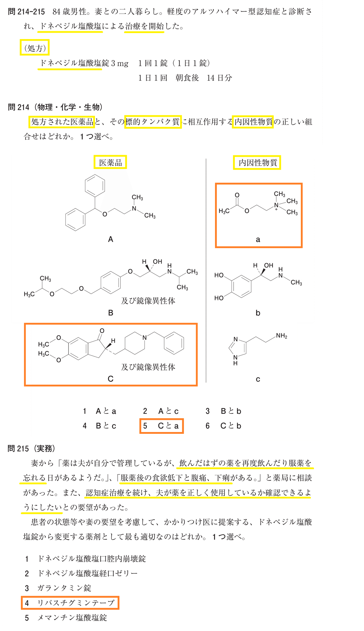 松廼屋｜論点解説 薬剤師国家試験対策ノート問 108-214-215