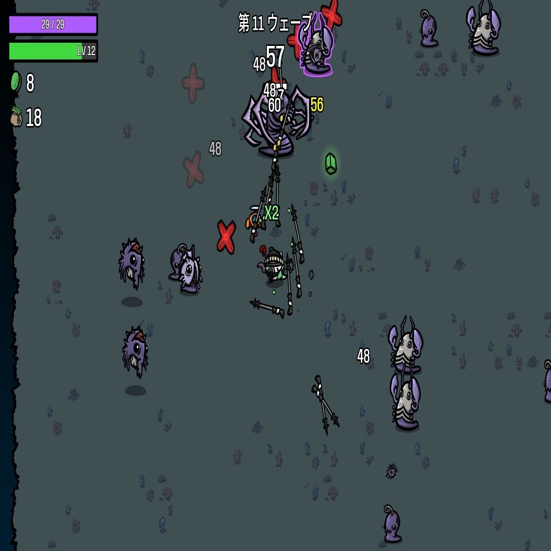 Brotato】武器を24個持てるキャラに歩くだけで強化される武器とスナイパーを持たせて無双するのが楽しいからやってくれって話。｜aai