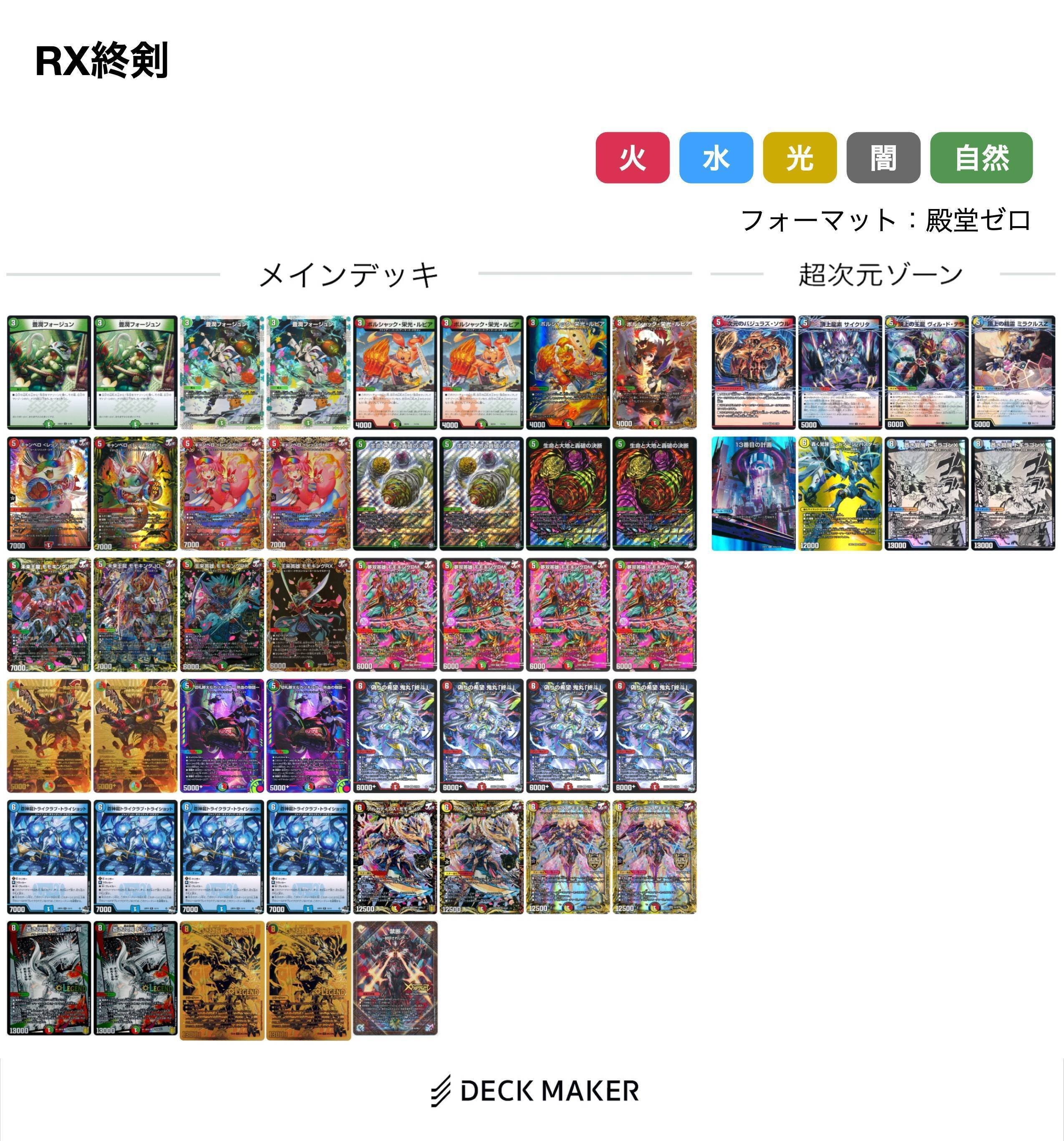 赤緑モルトnext デッキ　モモキングrx ボルシャックドギラゴン　ガイギンガ 本格構築 【赤緑ボルシャック】 デッキ＆二重スリーブ 王来英雄