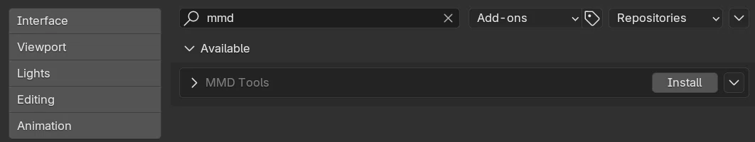 [4.2~]MMD Tools の導入は Extensions から｜MITSUDA Tetsuo