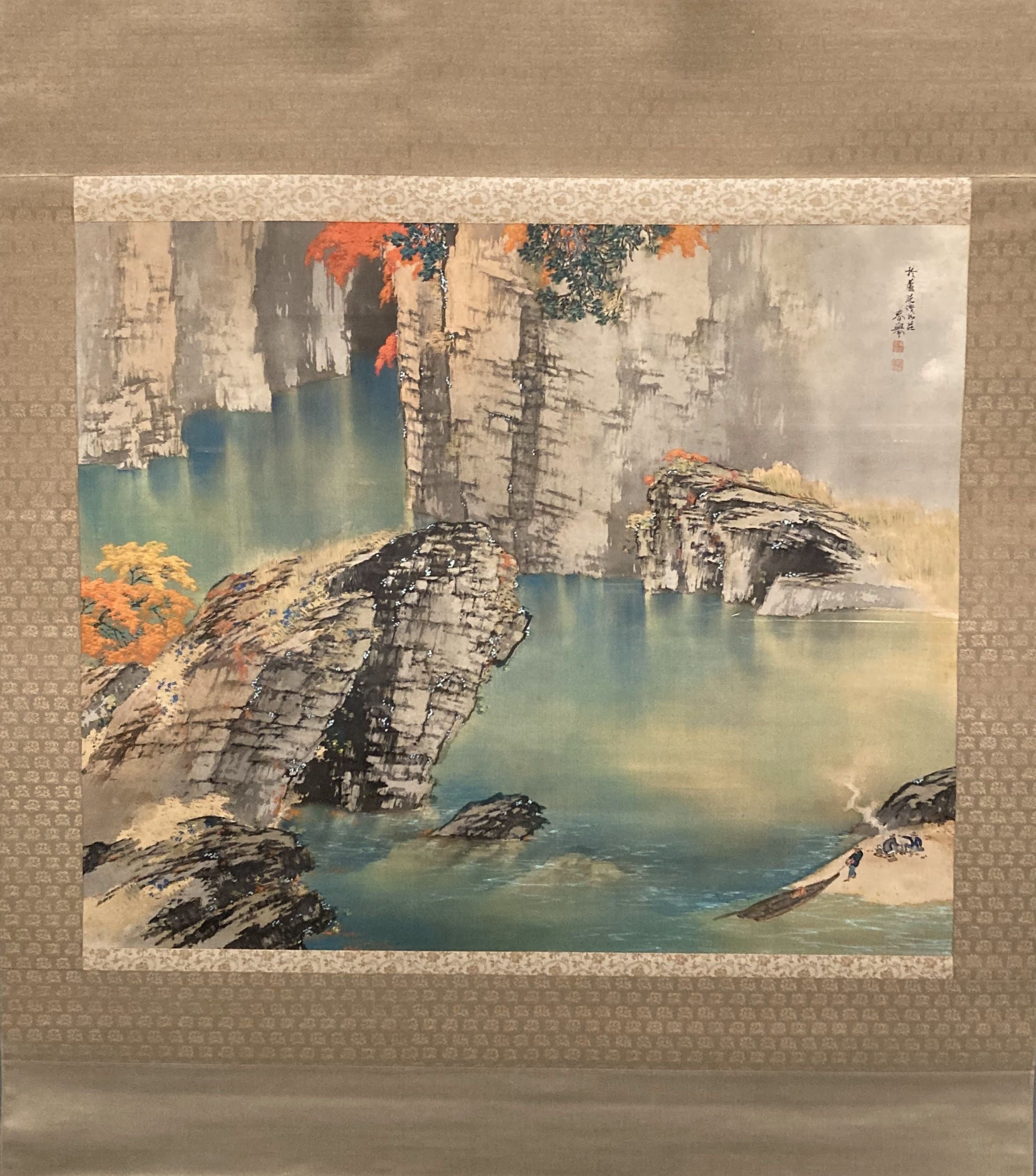朴天福,乗馬風景,P20号油彩,京都東峰美術旧蔵,ケネディ肖像画作家 J00155_0001.jpg