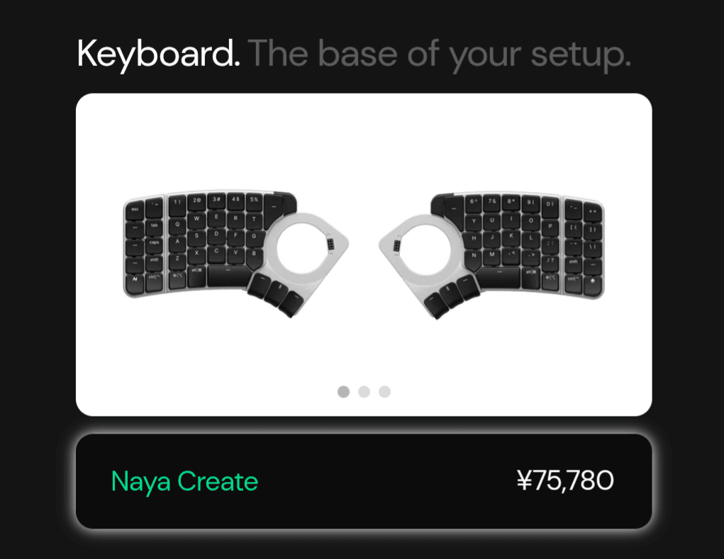 未使用 NayaCreate 左右分割 無線 キーボード Naya Create － 左右分割式で4種類のモジュールをセットできる