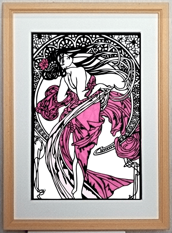 切り絵 ミュシャ No.3｜hiro@moriken