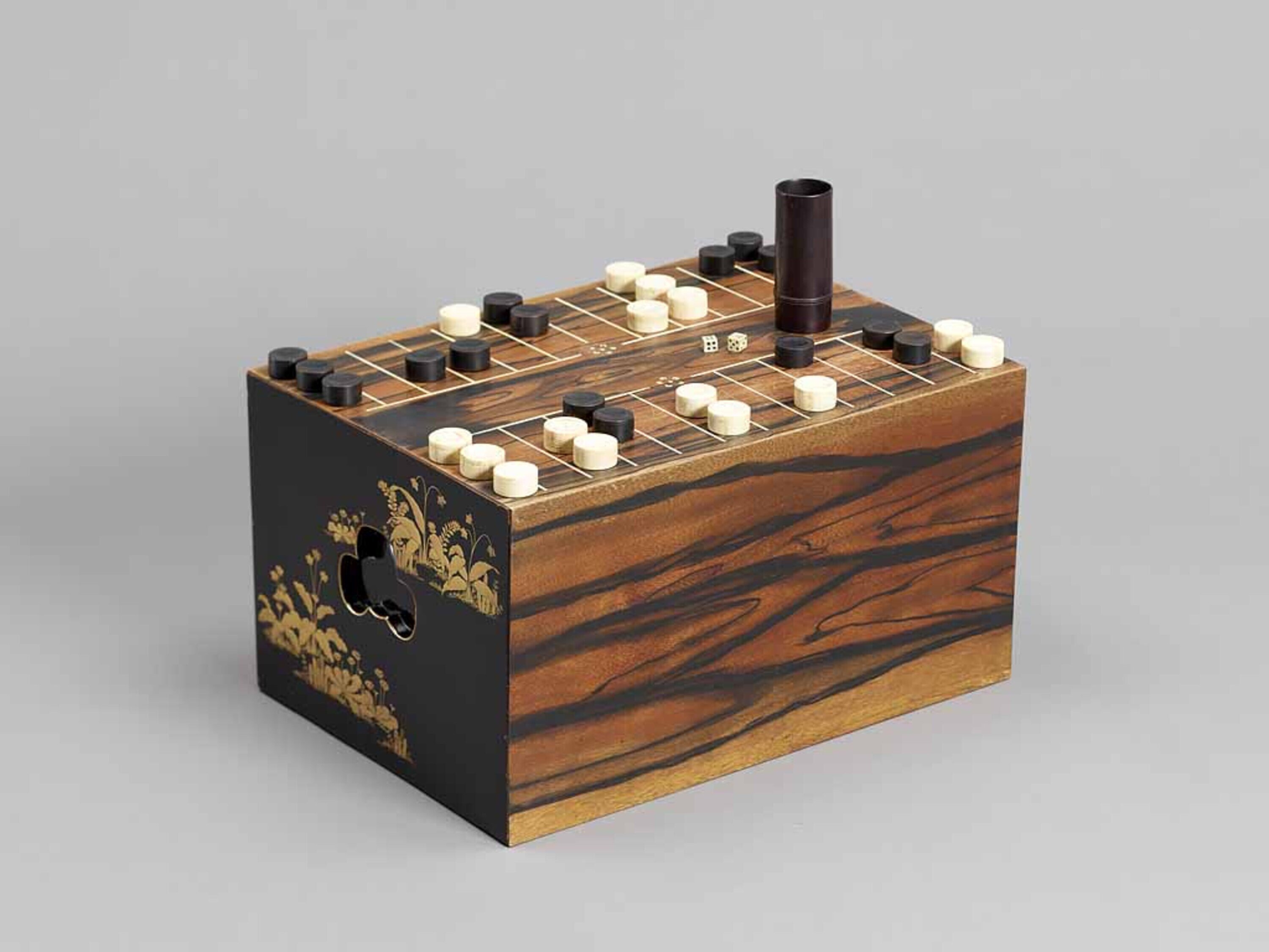 ゆきぴー 蒔絵師　田中一康造　住江蒔絵　黒柿　文庫香合　共箱　V　6705 ゆきぴー 蒔絵師 田中一康造 住江蒔絵 黒柿 文庫香合 共箱 V