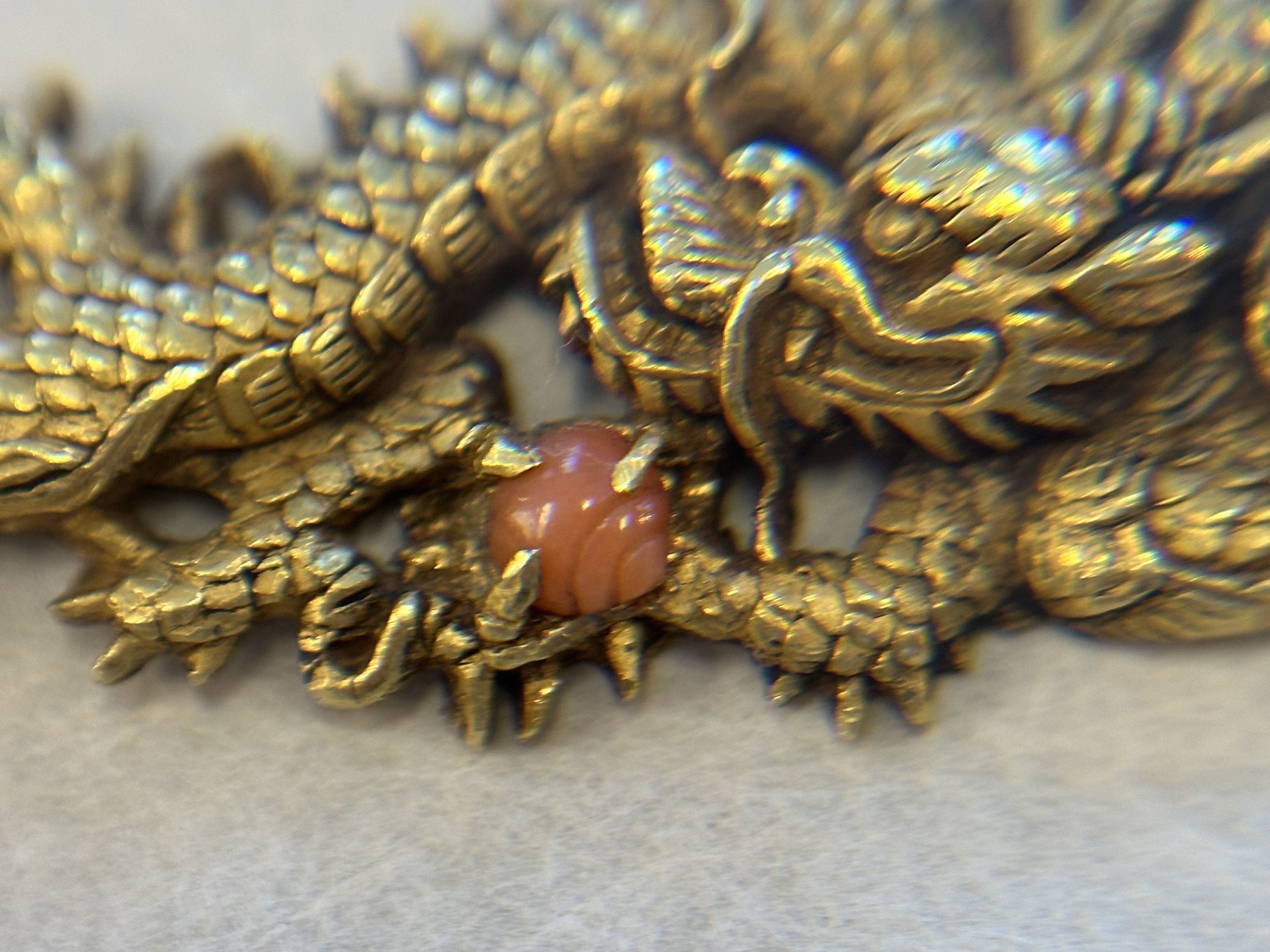 龍の目貫　江戸期 m0187 這龍図目貫 古美濃