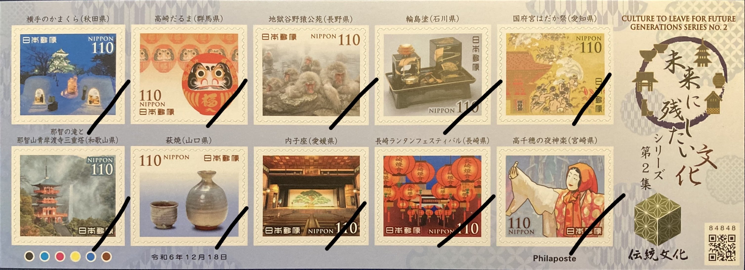 世界遺産シリーズ＜第14集＞ 郵便切手のデータ