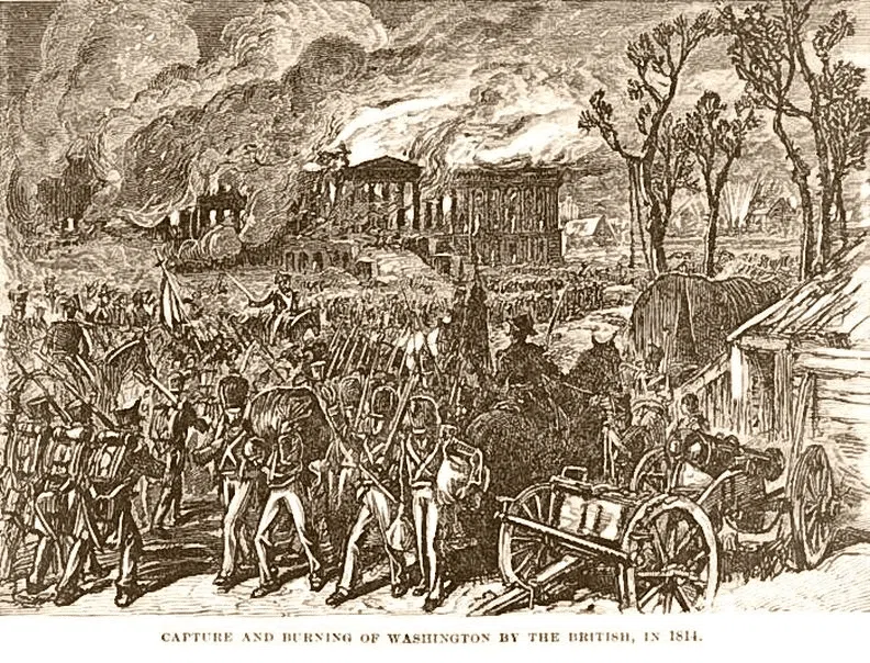 1814年8月24日 米英戦争でイギリス軍により首都ワシントンD.C.は焼き払われた