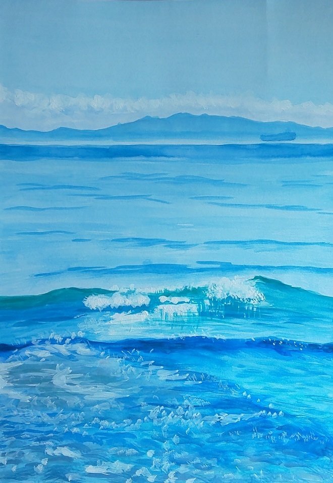 saki様５点直筆サイン入り■松本明也■絵画リトグラフ風景画海碧い空水彩画夏 直筆サイン入り□松本明也□絵画リトグラフ風景画海碧い空
