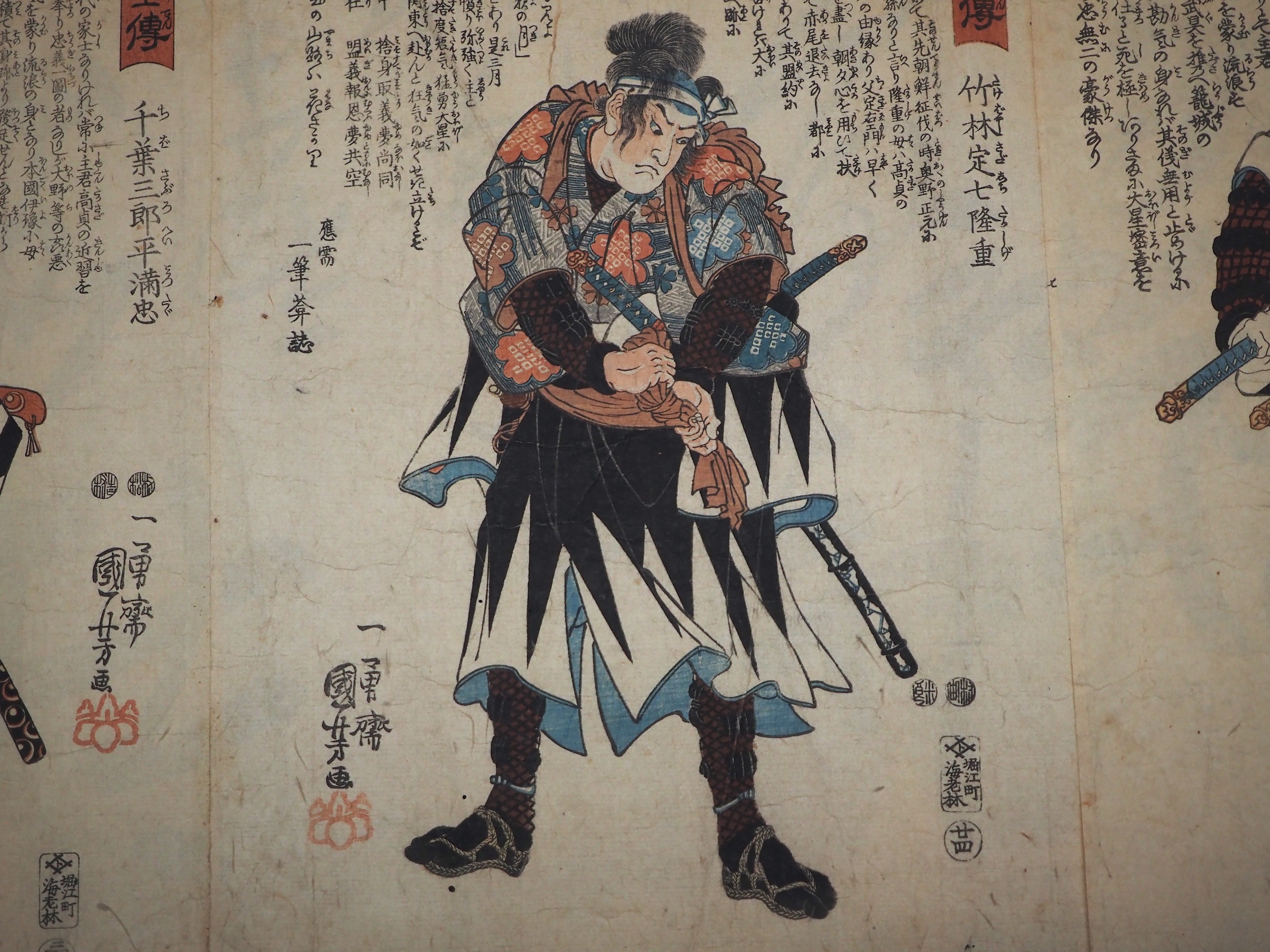 『 誠忠四十七士銘々伝 國芳画全 』 歌川国芳 歌川国芳 作 「誠忠義臣名々鏡 大星清左衛門信清」（武者絵