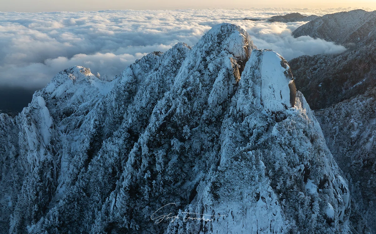 屋久島の儚（はかな）き雪の山岳風景｜shunzo