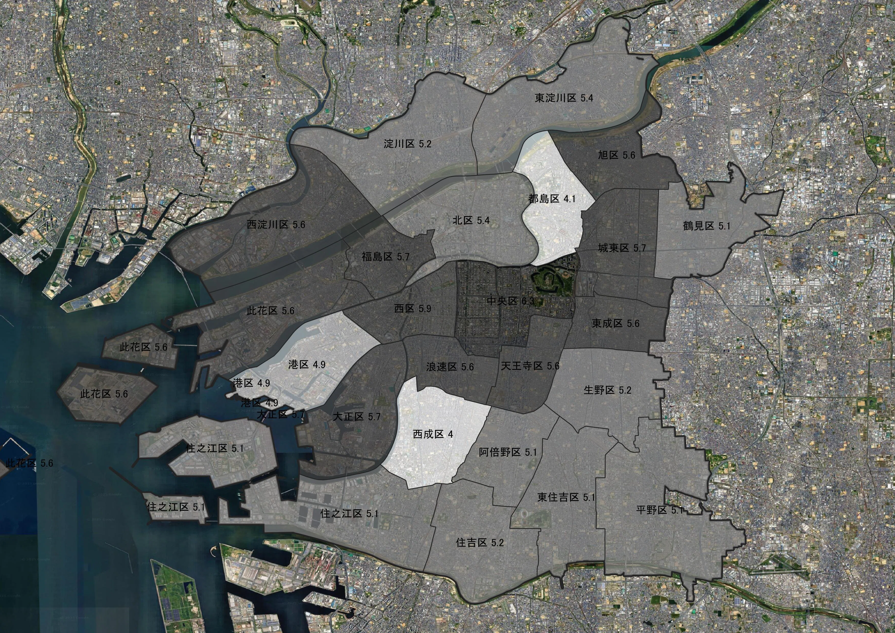 大阪府の家賃マップ GIS｜えだまめ
