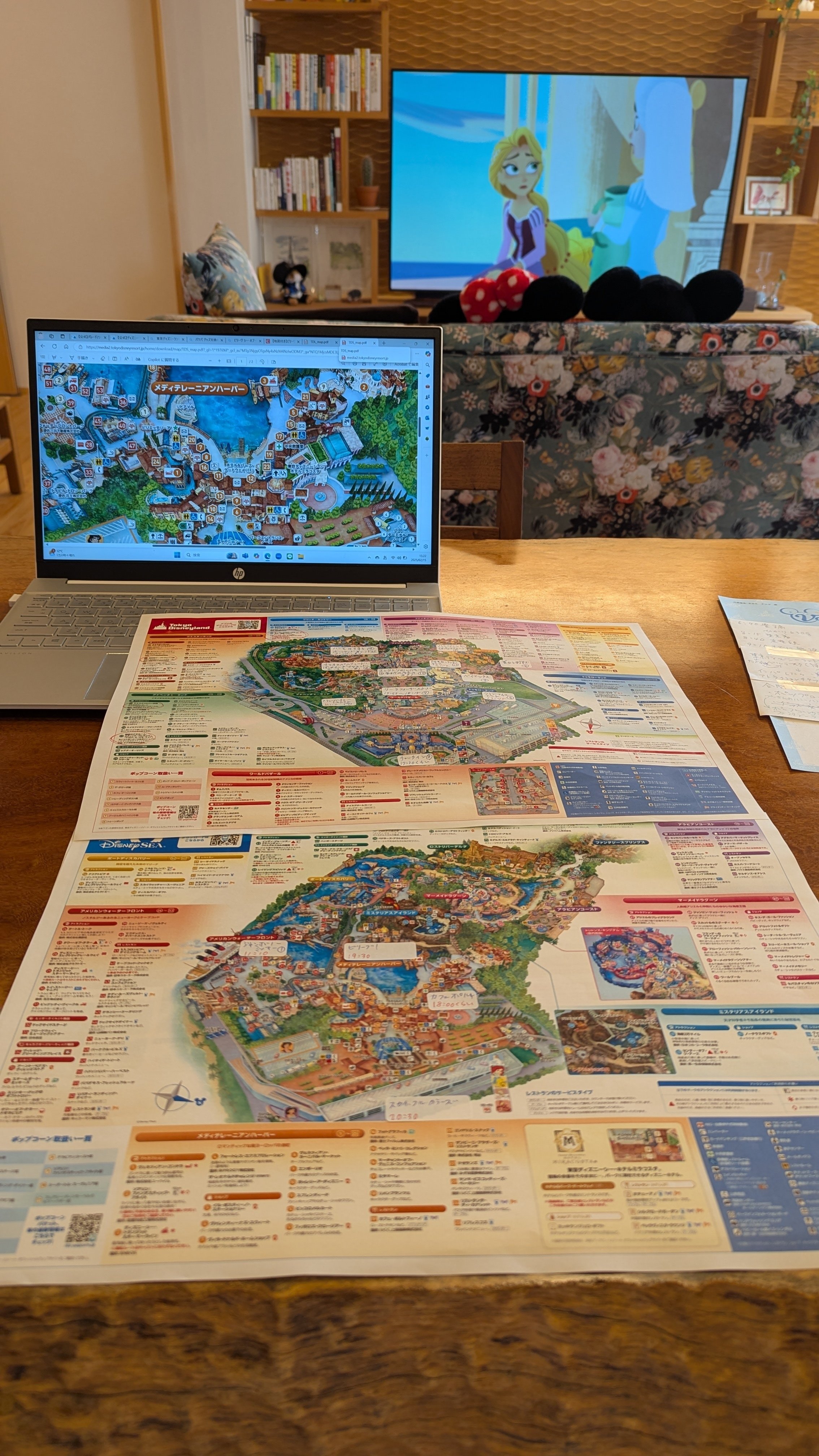 1987年　ディズニーランド園内マップ　額入り大型94cm　岐阜より迅速発送 東京ディズニーランド 昭和レトロ ガイドマップ ほか 希少 東京