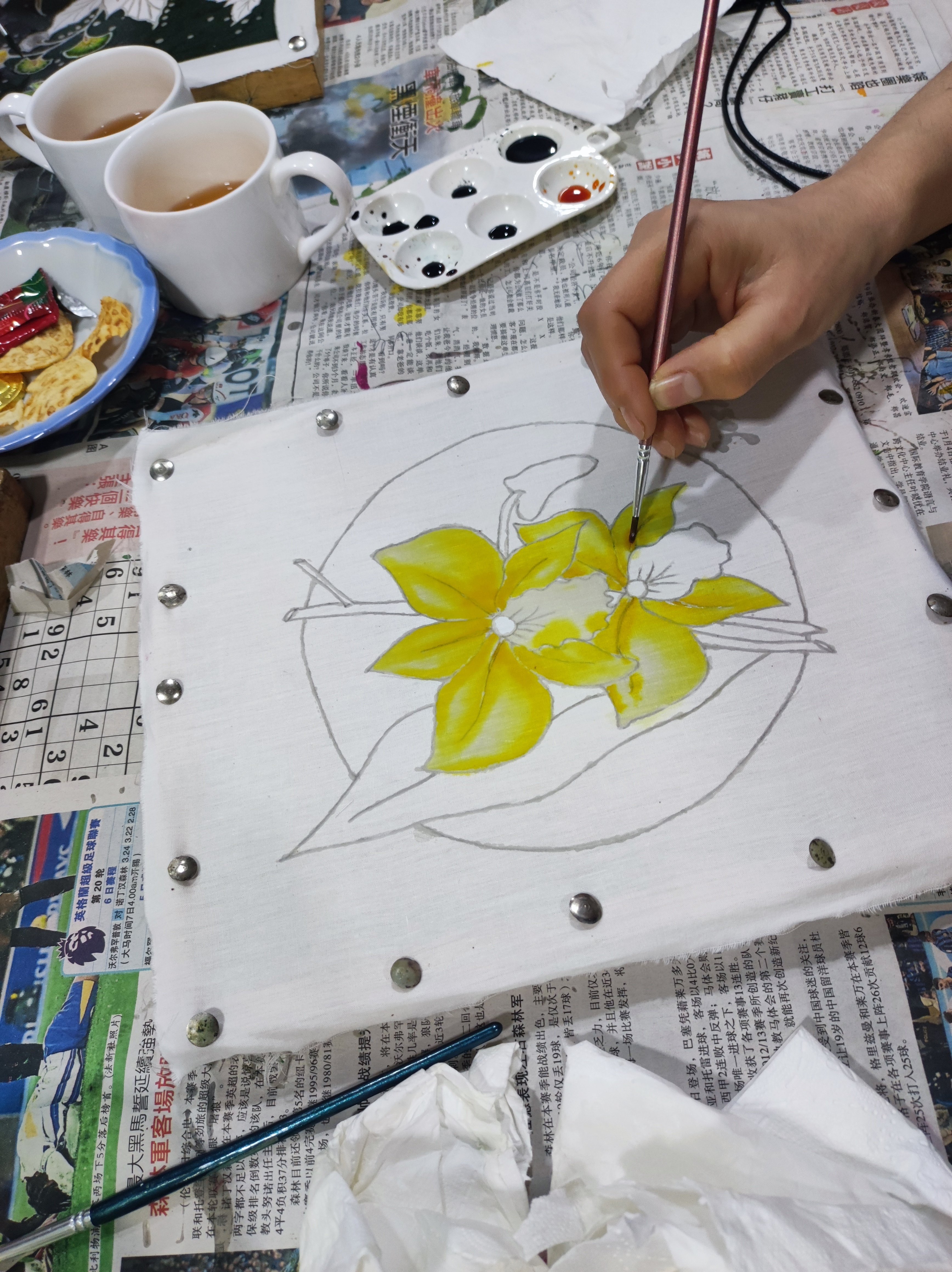 開運 マレーシアの伝統金糸織物ソンケット 開運の目の図柄 金襴織物 水文に小花（群緑）柄の生地販売なら都香庵