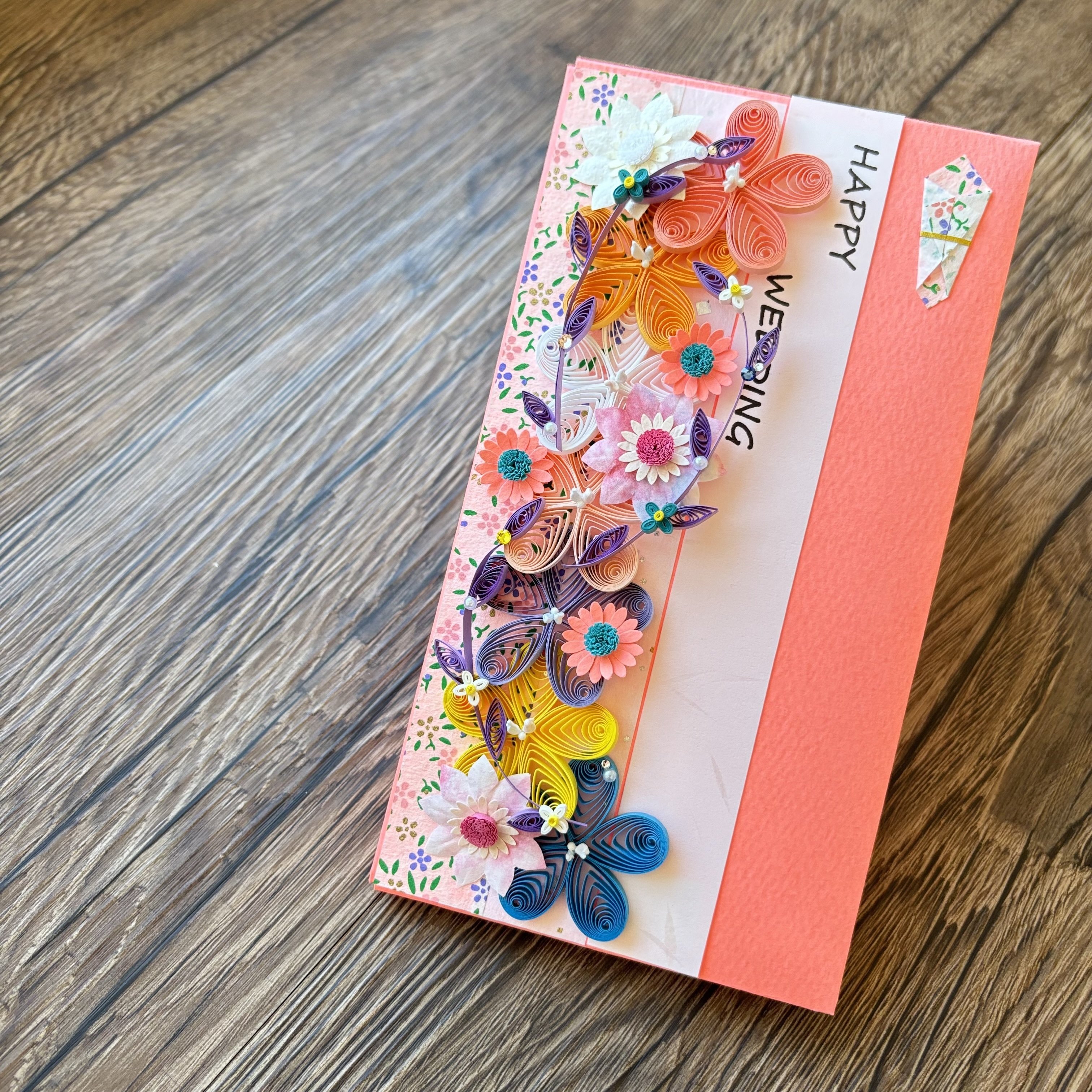 クイリング/ご祝儀袋/ウエディング/ペーパーフラワー ペーパークイリング ご祝儀袋 - メルカリ