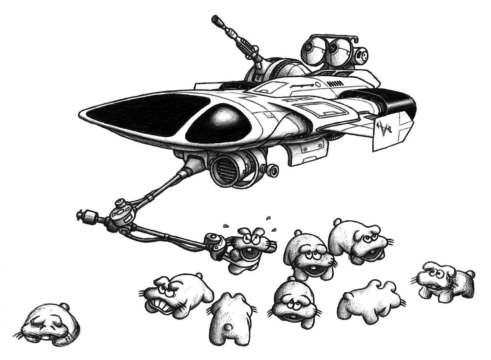 my イラスト その2（宇宙船とかロボット…）｜tompei(とんぺい)