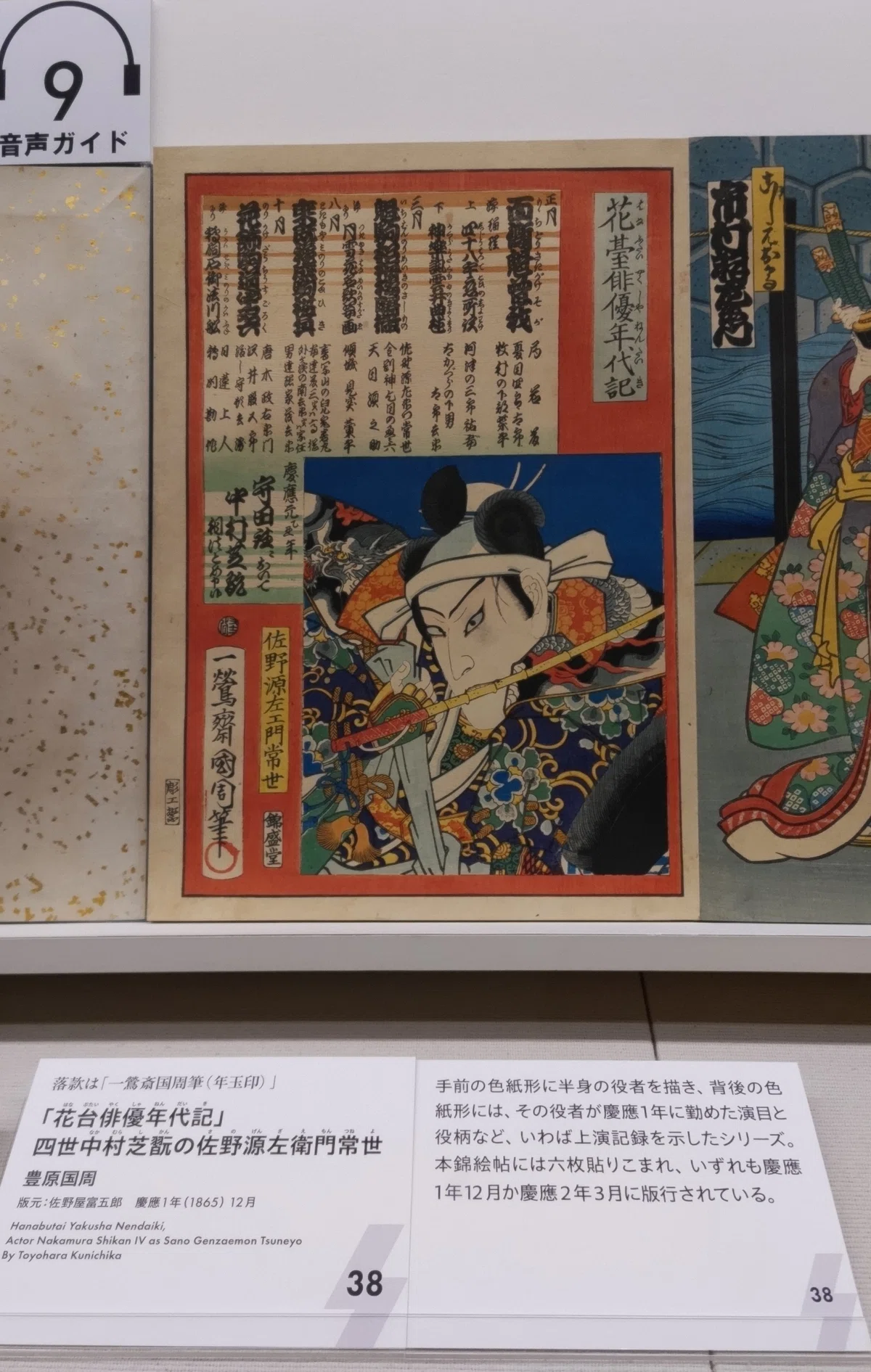 浮世絵、三芝居花の姿見(十二）豊原国周画 ダブ