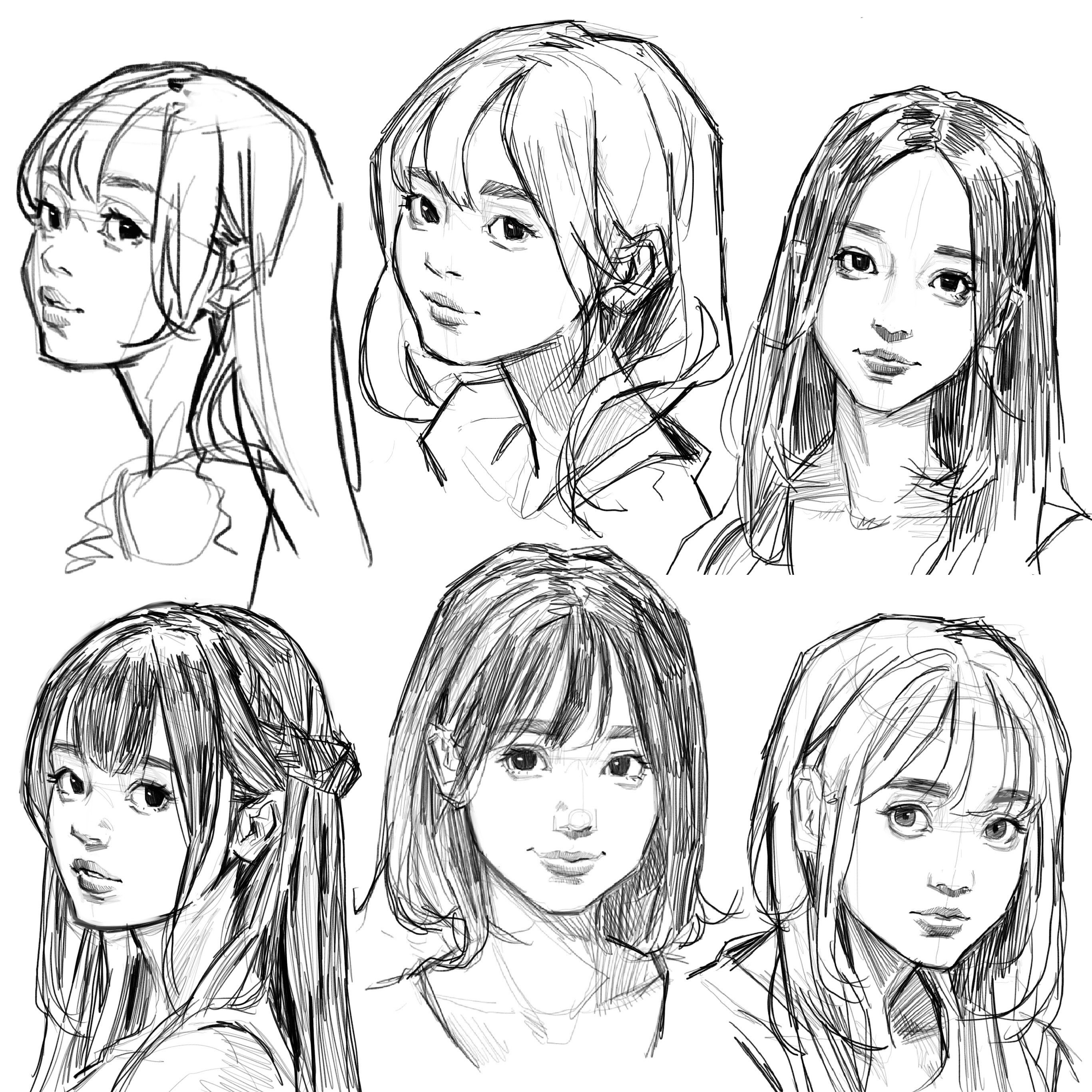 絵】たくさんお顔を模写｜DONUT