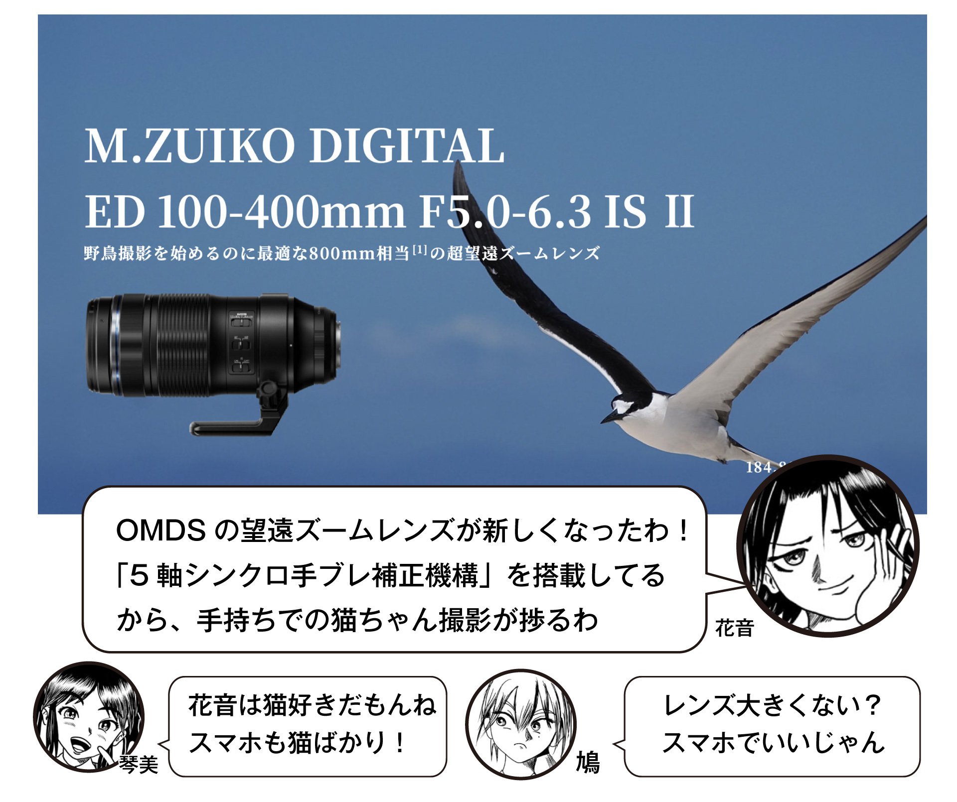 手持ちで800mmもいける！M.ZUIKO DIGITALED 100-400mm F5.0-6.3