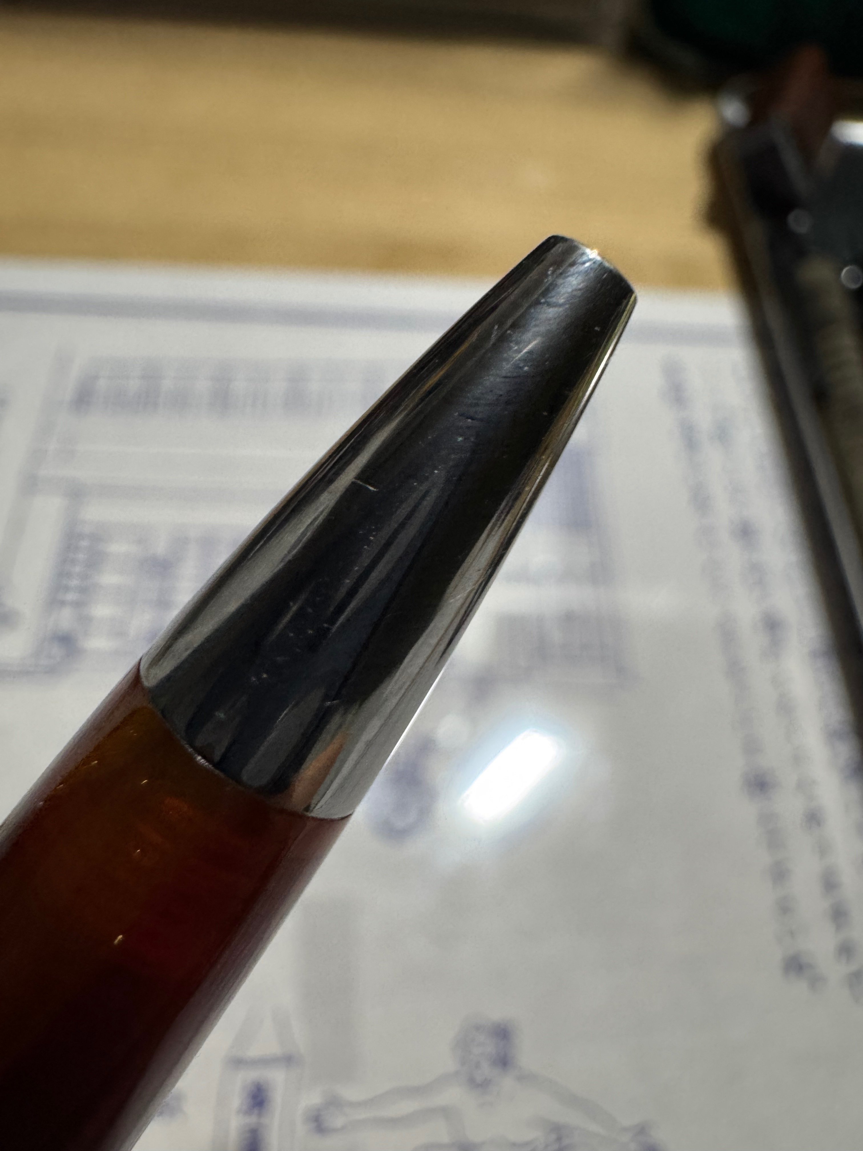 The・エレガント】itoya Romeo No.3 イタリアンアンバー 細軸 偏見