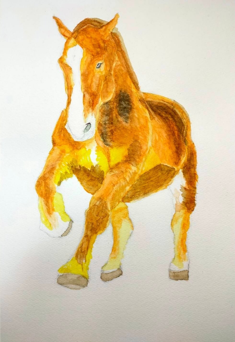 馬の水彩画 オレンジと黒 馬のクリップアート、馬の画像、水彩画のクリップアート10点、印刷可能