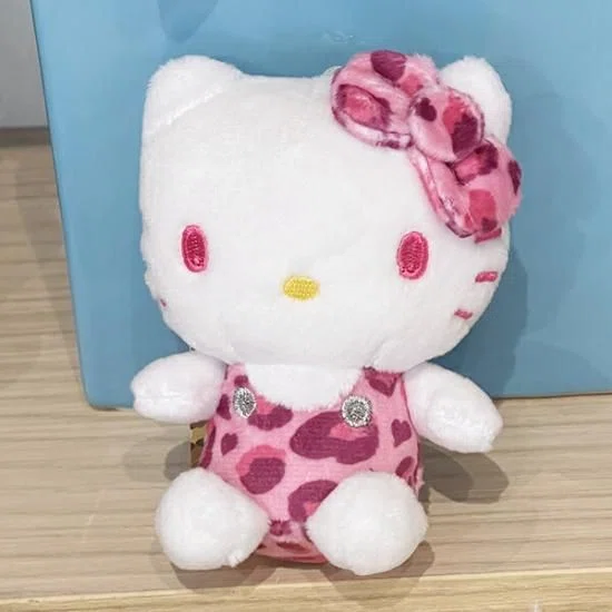 A bold, gal-style leopard print Hello Kitty. These plushies and