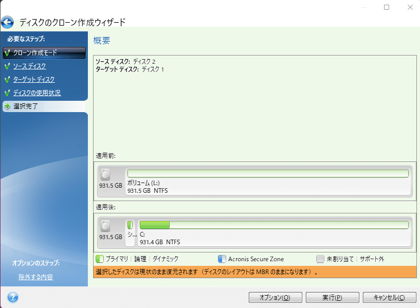 SanDiskのSSDに公式Acronis True Imageを用いてWindows11をお引っ越し