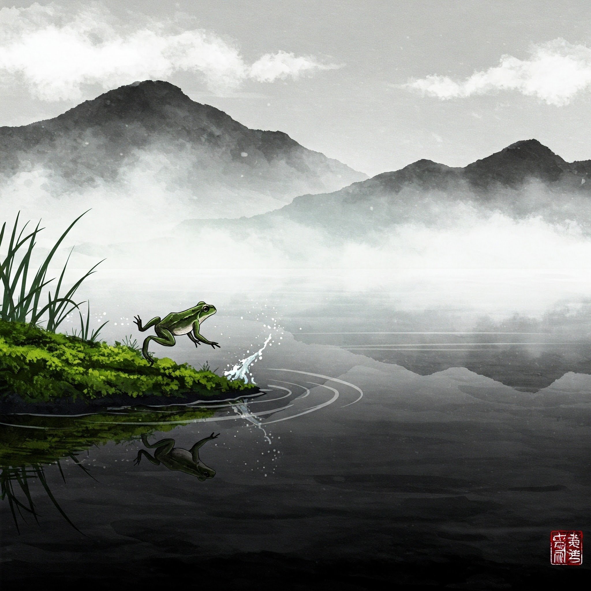 古池や 蛙飛び込む 水の音」をそれぞれの言語で表現してみた。｜こ