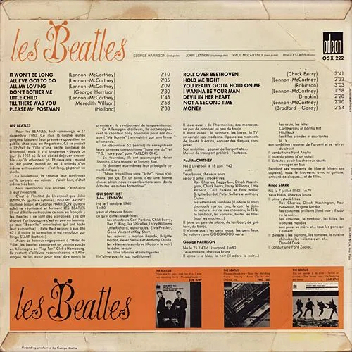 仏盤LP:「Les Beatles（With The Beatles）」1st. Press ダーク