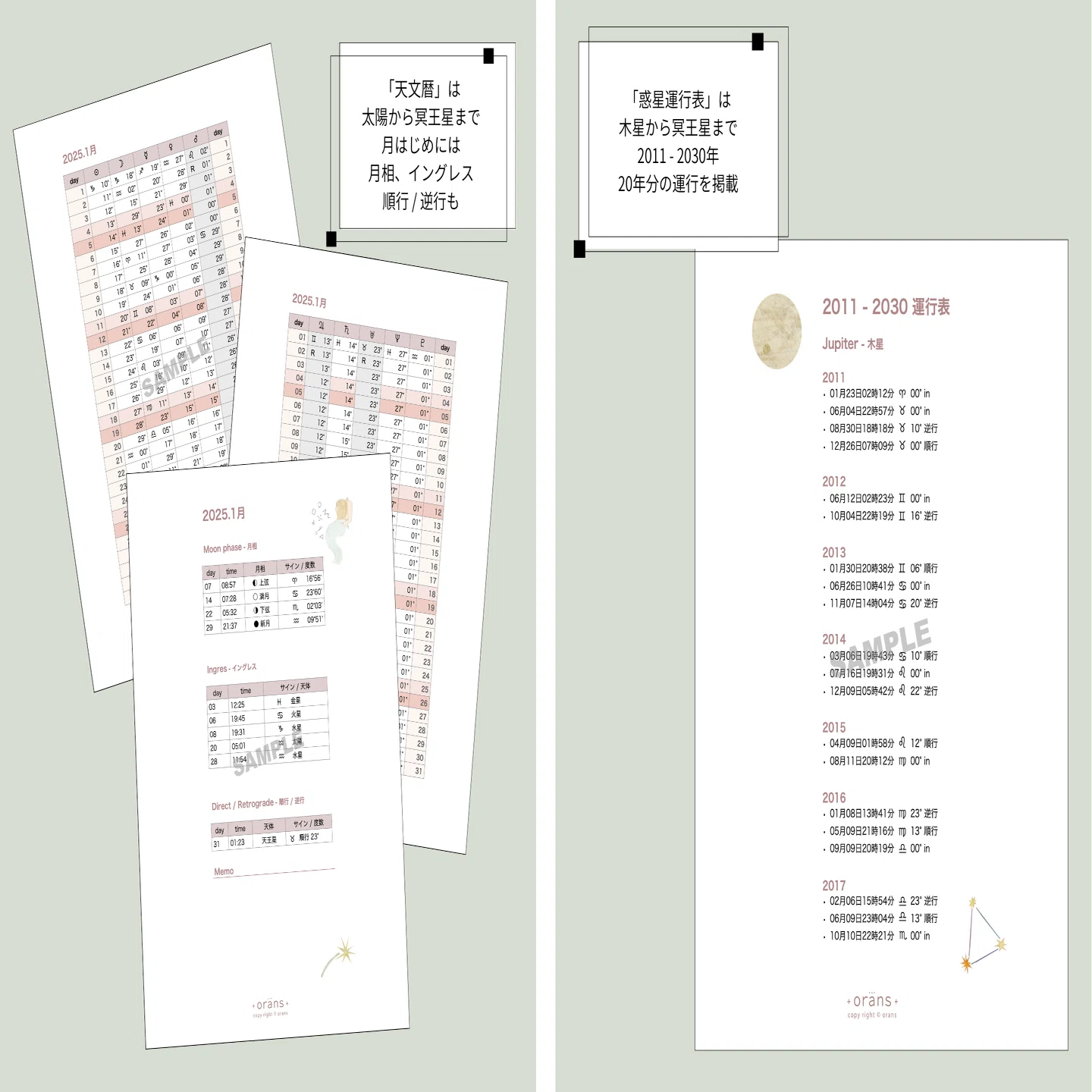 orans 天文暦｜orans
