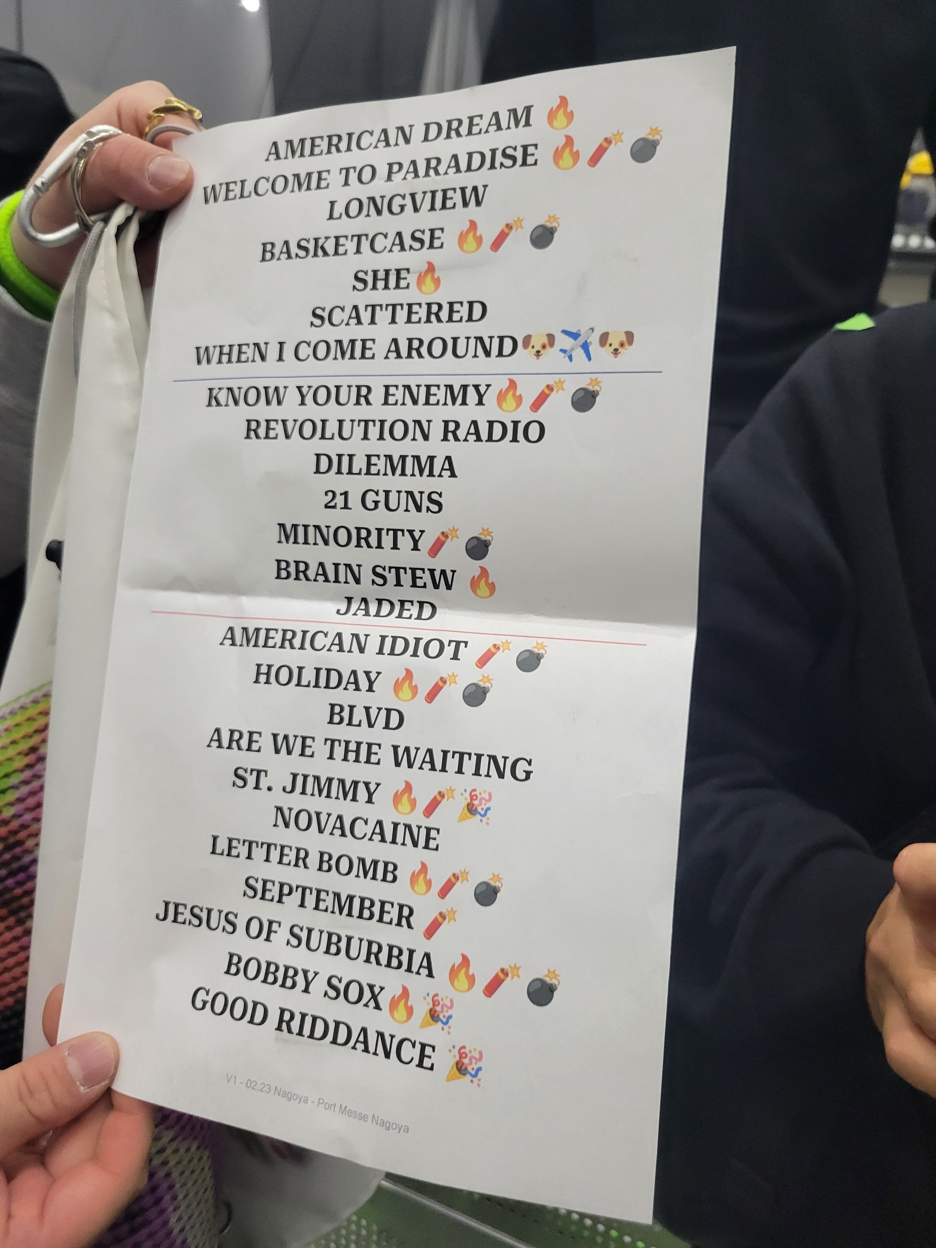 2025.2.23 GREEN DAY JAPAN TOUR 2025@ポートメッセなごや｜YT57