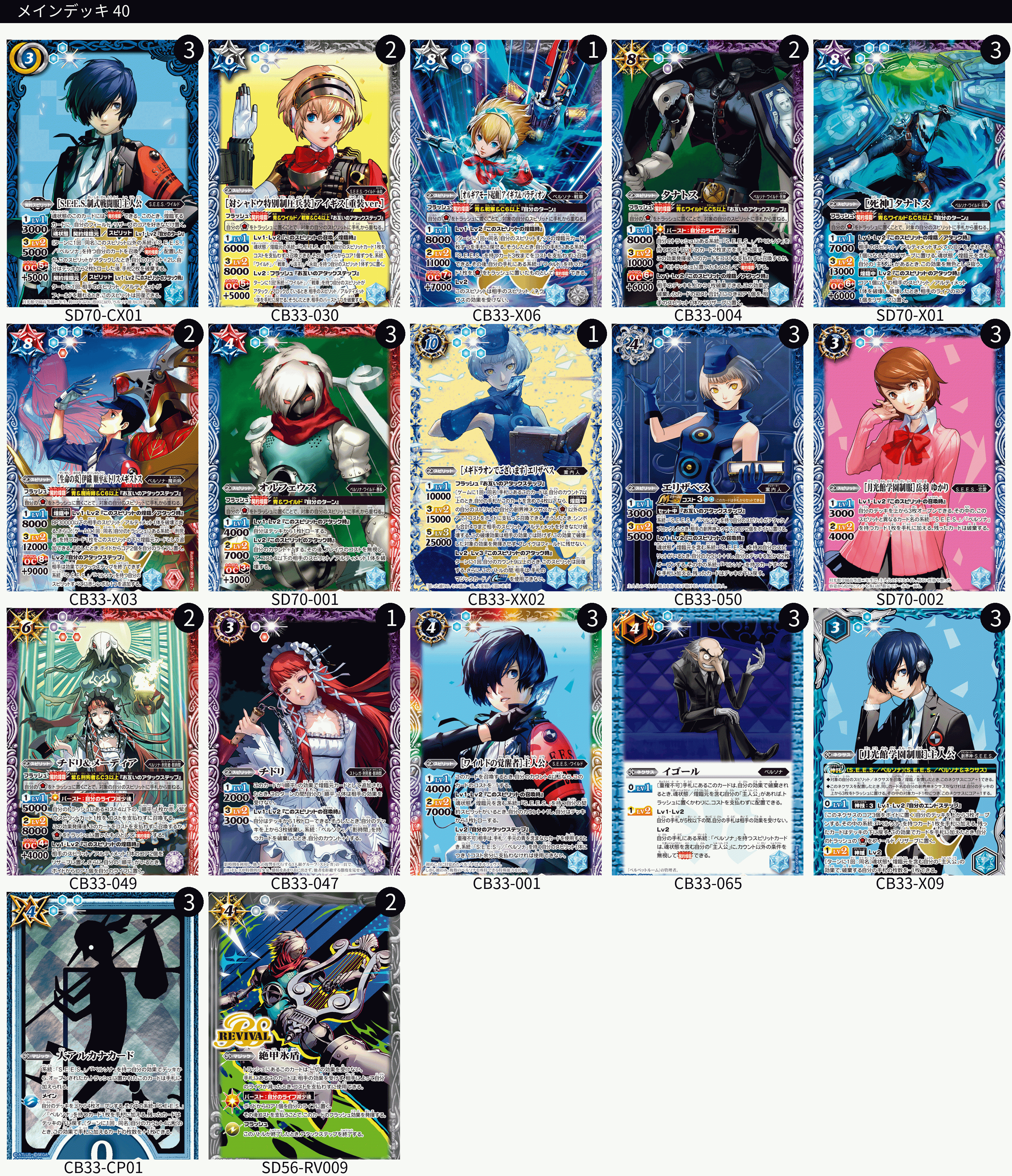 ペルソナ　魔術師　デッキ P3コラボ主人公デッキ各軸評価メモ｜かぐやん/欠月P