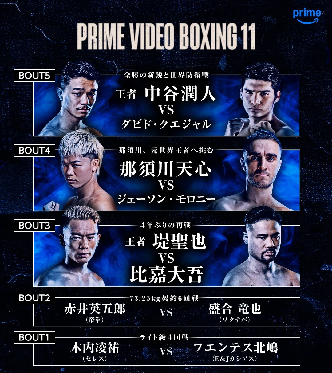 249 Prime Video Boxing 11 出場選手入場曲・煽りV使用曲｜ムッシュ