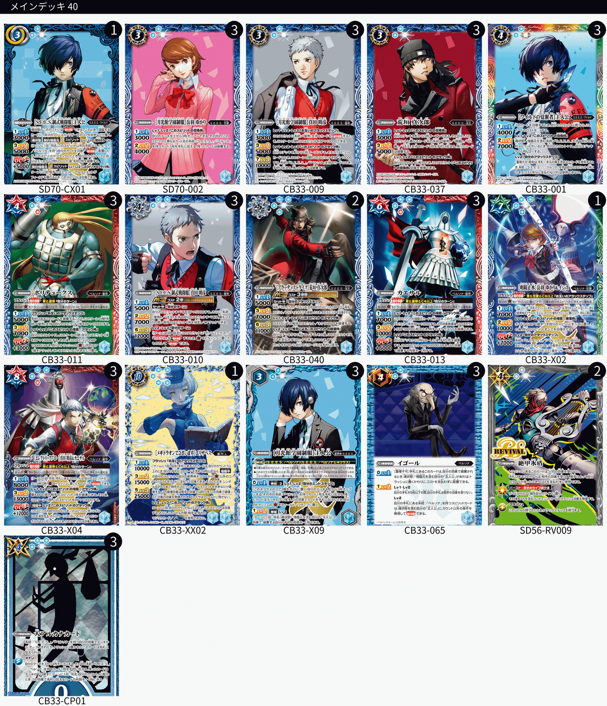 P3コラボ主人公デッキ各軸評価メモ|かぐやん/欠月P P3コラボ主人公デッキ各軸評価メモ|かぐやん/欠月P