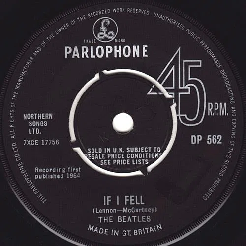 UK盤輸出用Single：「If I Fell / Tell Me Why (DP 562)」と逆輸入対策