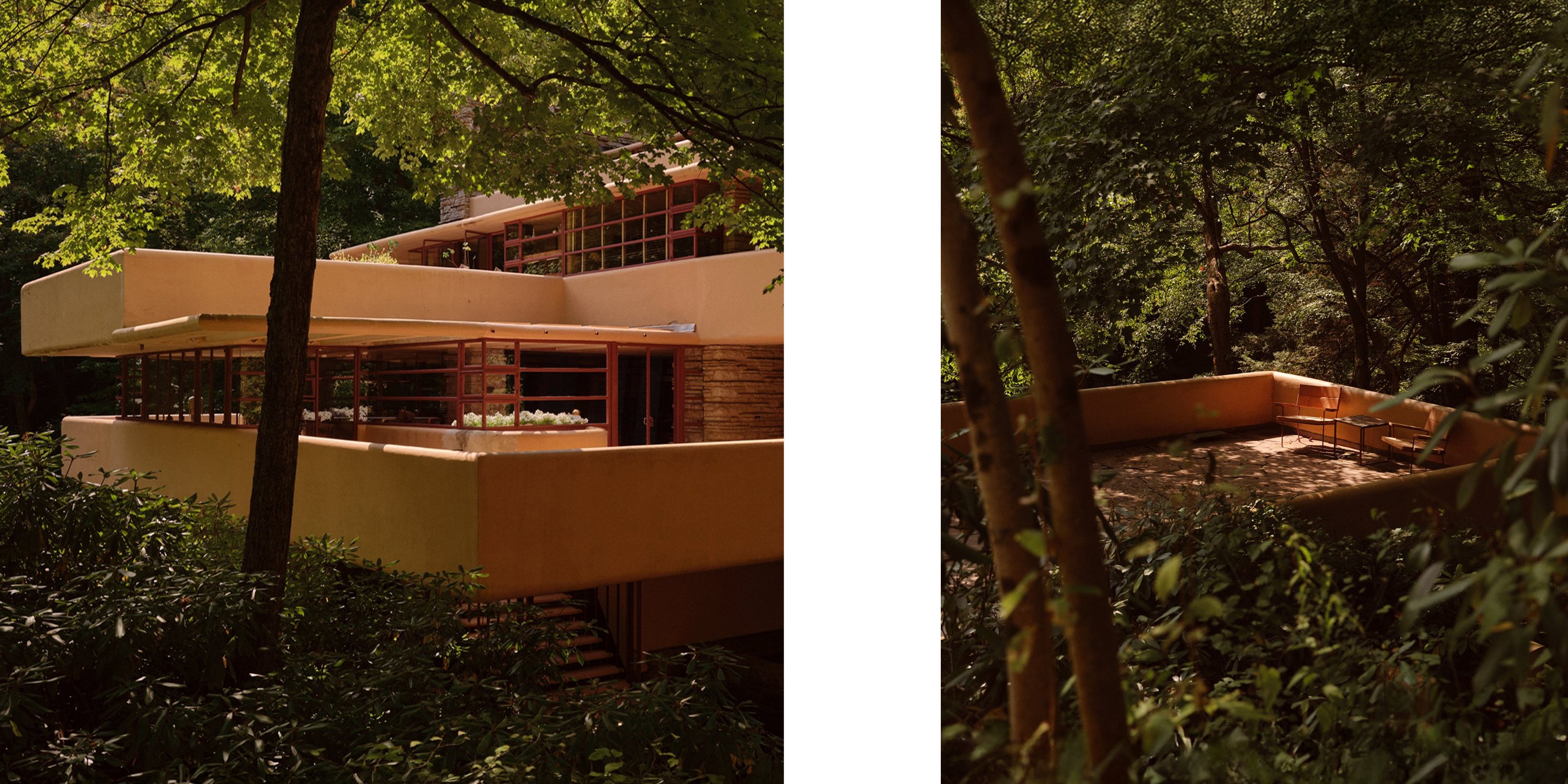 フランク・ロイド・ライト「落水荘」Fallingwater　スケッチパース フランク・ロイド・ライト「落水荘」Fallingwater スケッチ