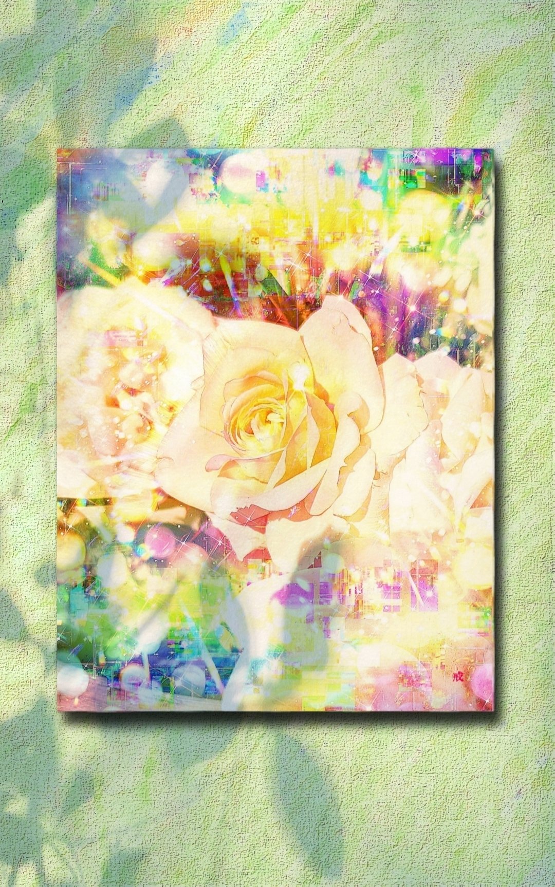 a-1918 光の薔薇 shining rose キャンバスアート - F6｜T_GAI(戒)