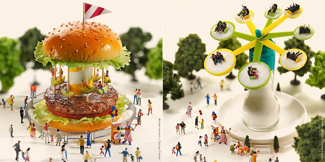 文:青山美智子 造形:田中達也「遊園地ぐるぐるぐるめ」奇妙な