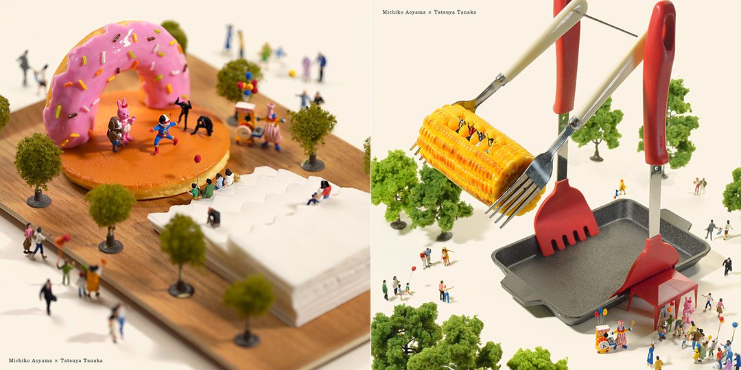 文:青山美智子 造形:田中達也「遊園地ぐるぐるぐるめ」奇妙な