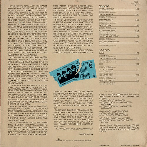 UK盤LP:「At The HollyWood Bowl」UKだけどUS? マトリックス1/1と3U/3U