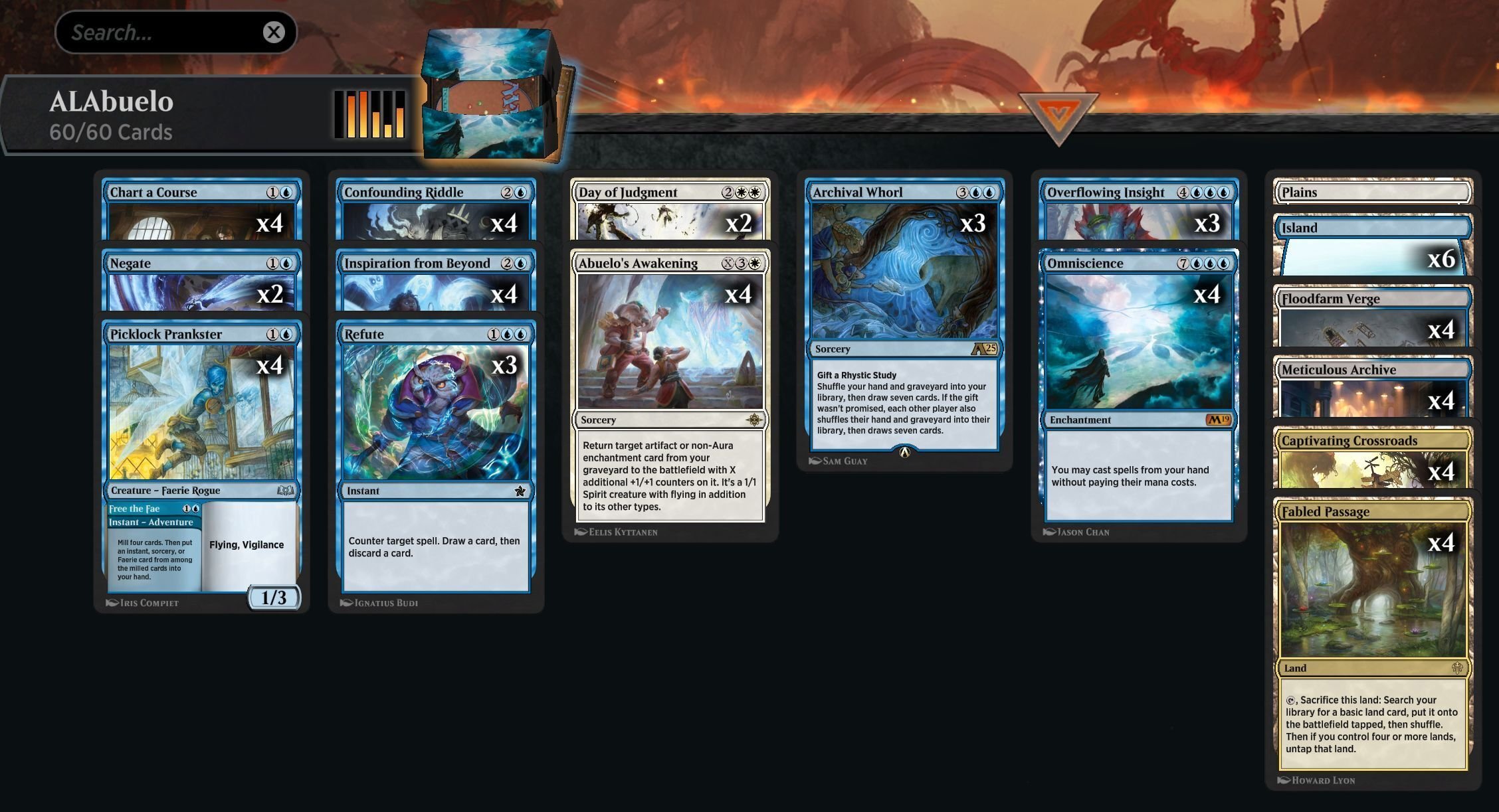 MTG 不実 日本語 4枚 全知 (Omniscience) · Core Set 2019 (M19) #65 · Scryfall