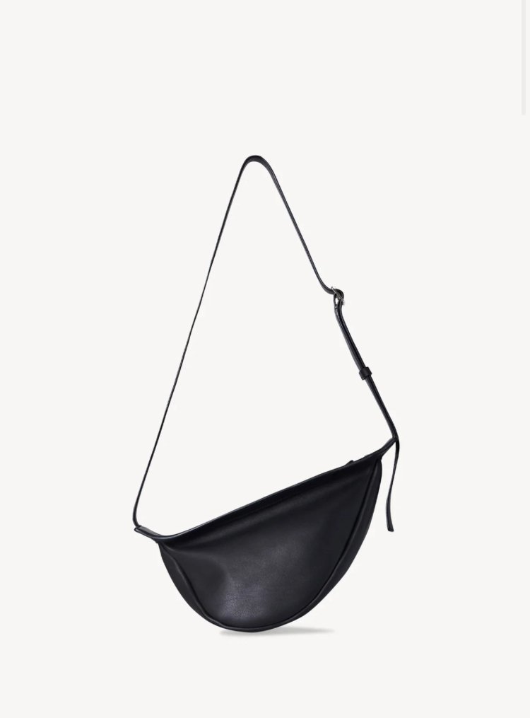 (New)The Row Slouchyバナナ ラージクロスボディバッグ ラージ Slouchy Banana バッグ レザー ブラック – The Row
