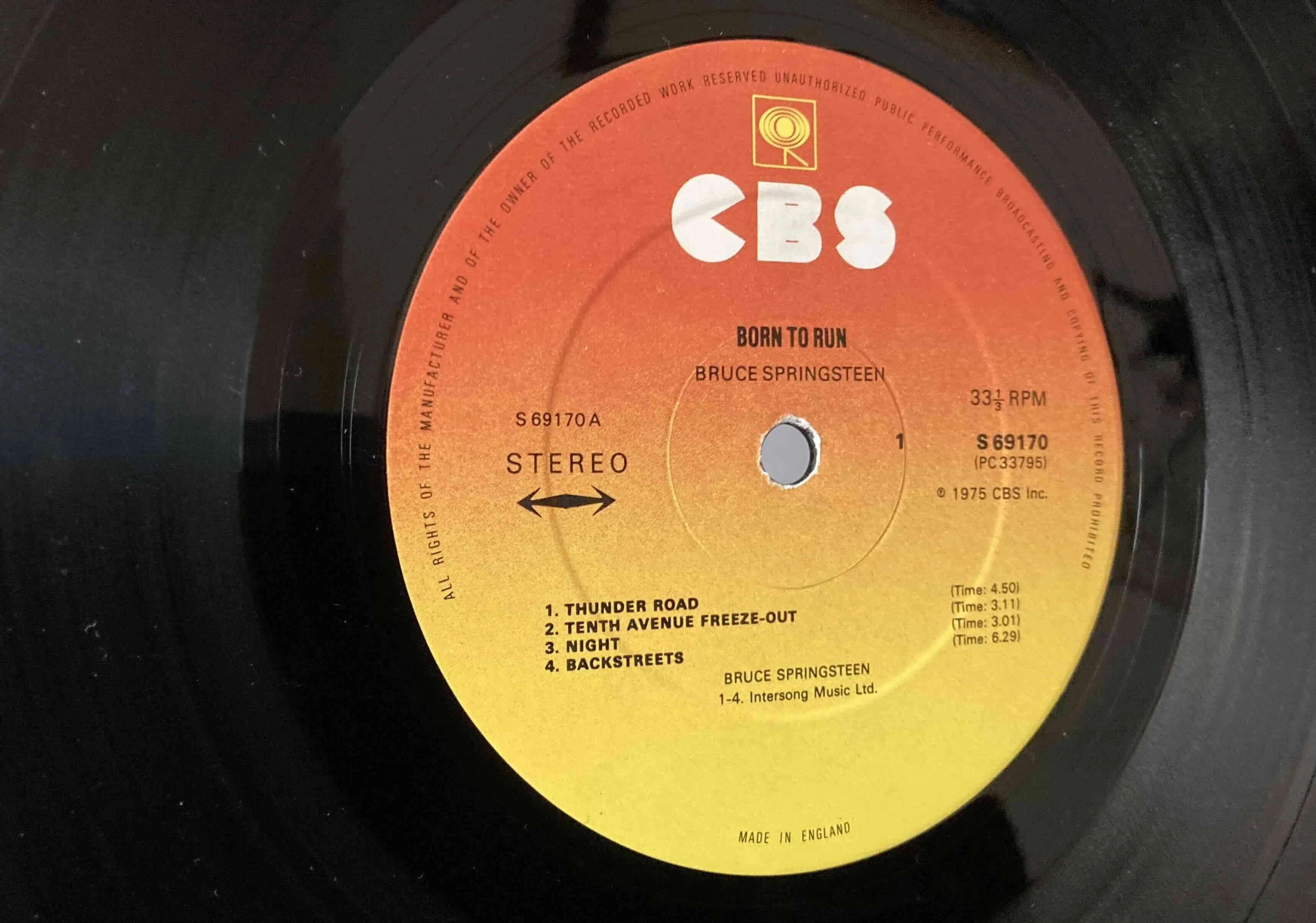 Bruce Springsteen [ Born to Run ] UK CBS S-69170｜naruru's Record