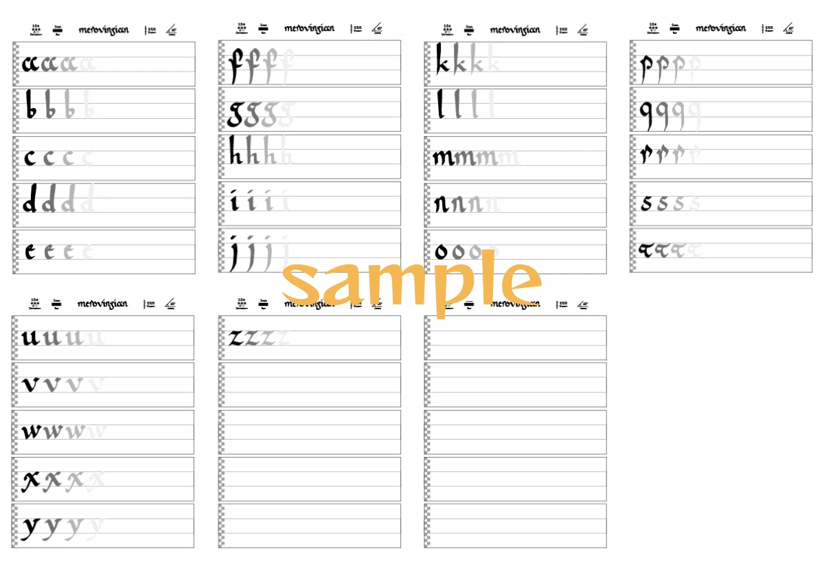 [Merovingian Script] Writing Practice Workbook｜カリグラフィーマフィア