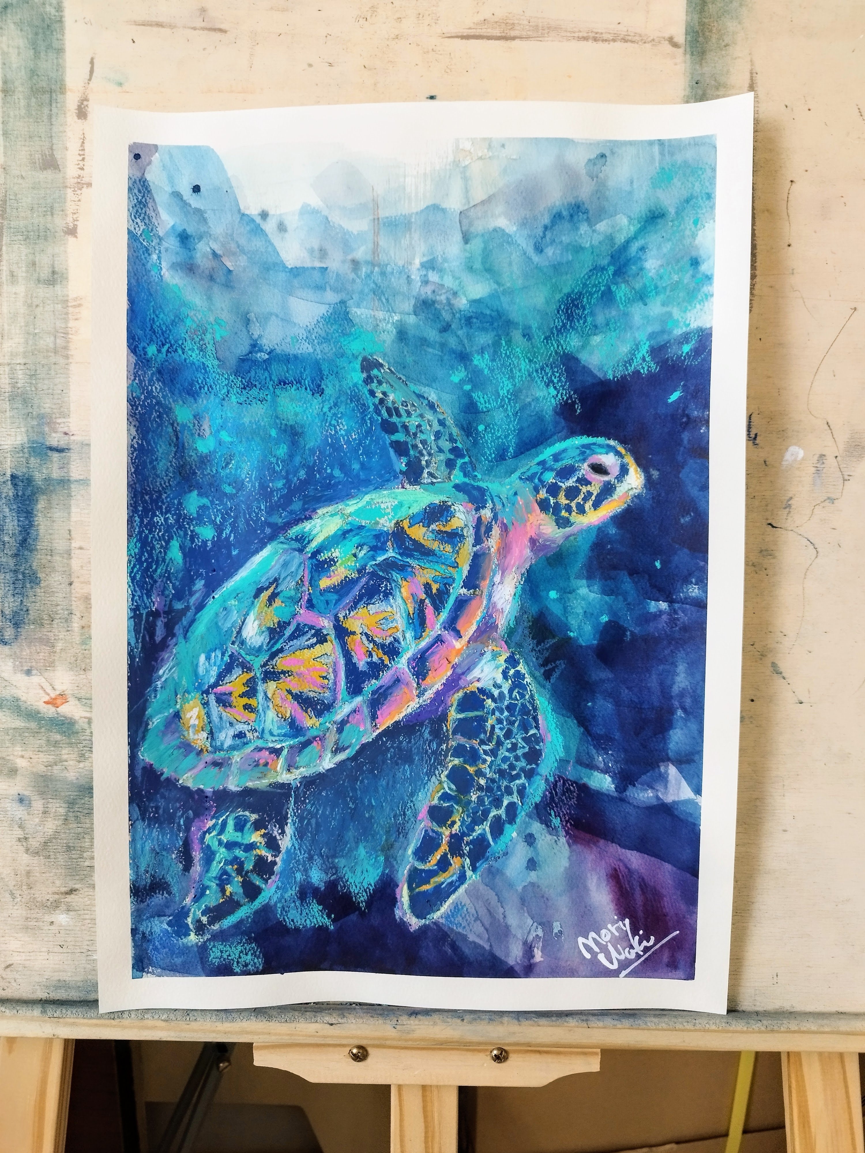 水彩とオイルパステルの相性｜森脇由宇のなんやかんや