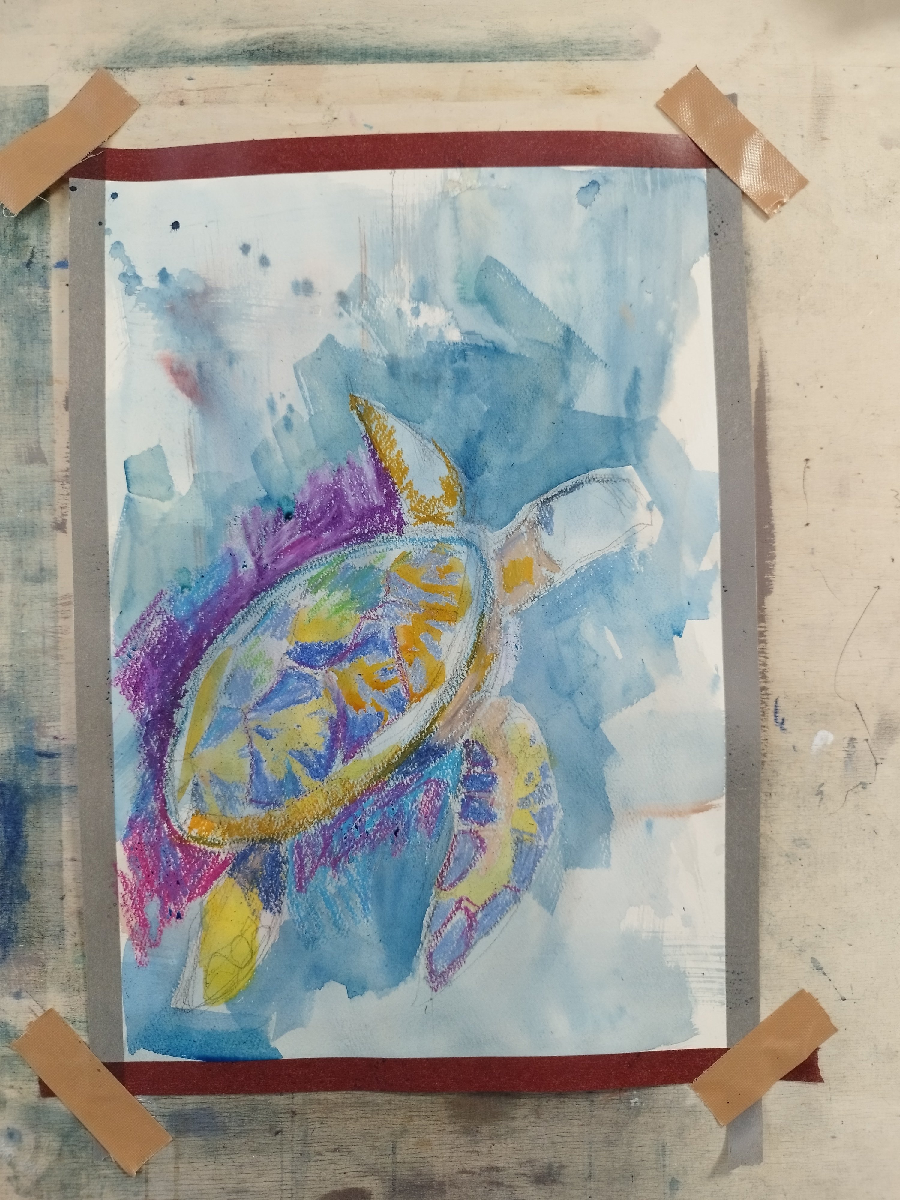 井上護/いのうえまもる 絵画　タリン　サインペン・オイルパステル 井上護/いのうえまもる 絵画 タリン サインペン・オイルパステル 井上