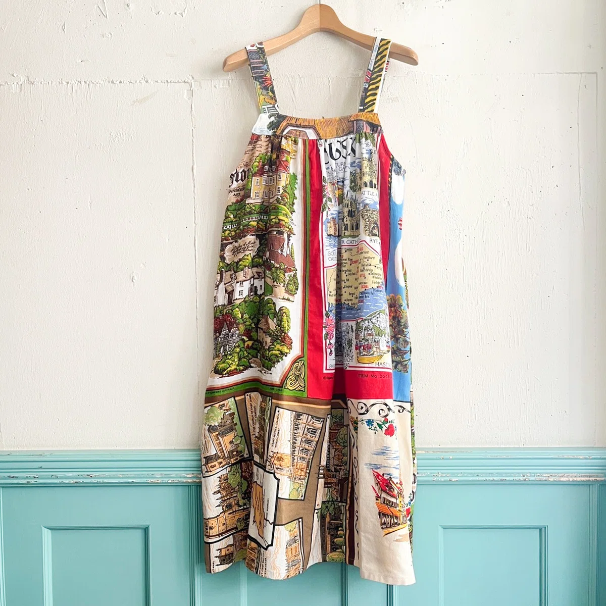 GATHER DRESS -USED FABRIC CALENDAR｜flower＆guitar 花とギター