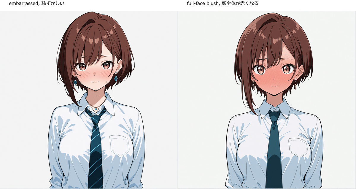 表情画像を確認用 画像AIの表情プロンプト集（効果ありのみ、画像あり著作権フリー